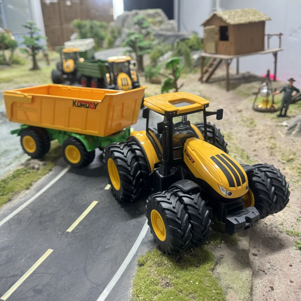 Trekker Aanhangwagen Met Koplampen Geluid Boerderij Speelgoedset 1:24 Auto Vrachtwagen Boerderij Simulatie Kind Verjaardag Kerstcadeau