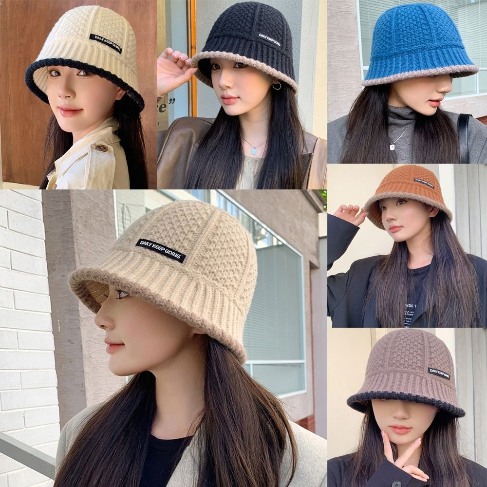 Beanies Hat Retro Autumn Winter Hat Versatile Warm Knitted Cap Cold-proof Fashion Fisherman Hat Women Lady Female