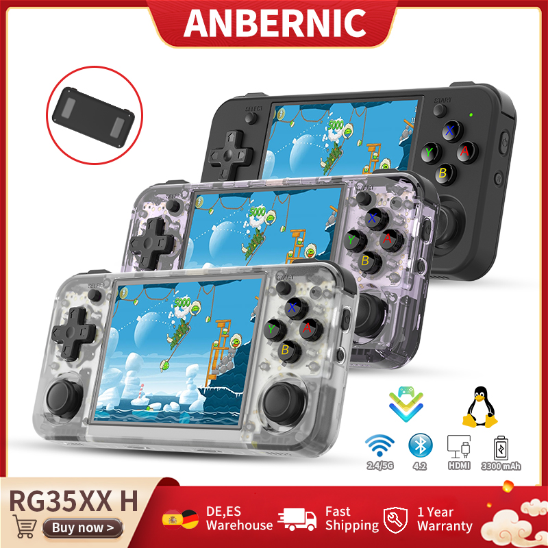 Konsola przenośna Anbernic RG35XX H z ekranem IPS 3,5 cala, Linux 64-bit, bateria 3300mAh, odtwarzacz gier retro, obsługa wyjścia HD TV, prezent dla dzieci
