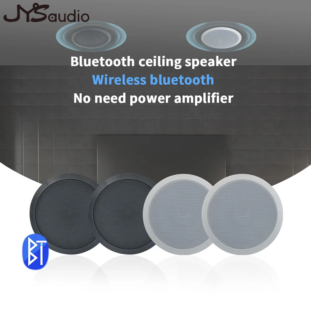 Altavoces BT de 5,25 pulgadas para pared y techo, 4 piezas, rango completo, Audio estéreo, para baño, tienda, Hotel, Teatro