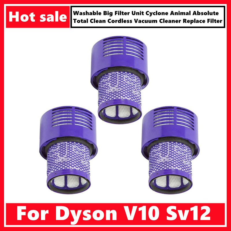 Unidad de filtro grande lavable para aspiradora inalámbrica Dyson V10 Sv12 Cyclone Animal Absolute Total Clean, reemplaza el filtro