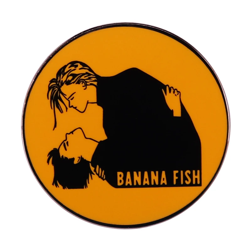 Banana Fish Ash Lynx Eiji Okumura In Orange Background Brooch Anime Enamel Pins Badge Jewelry