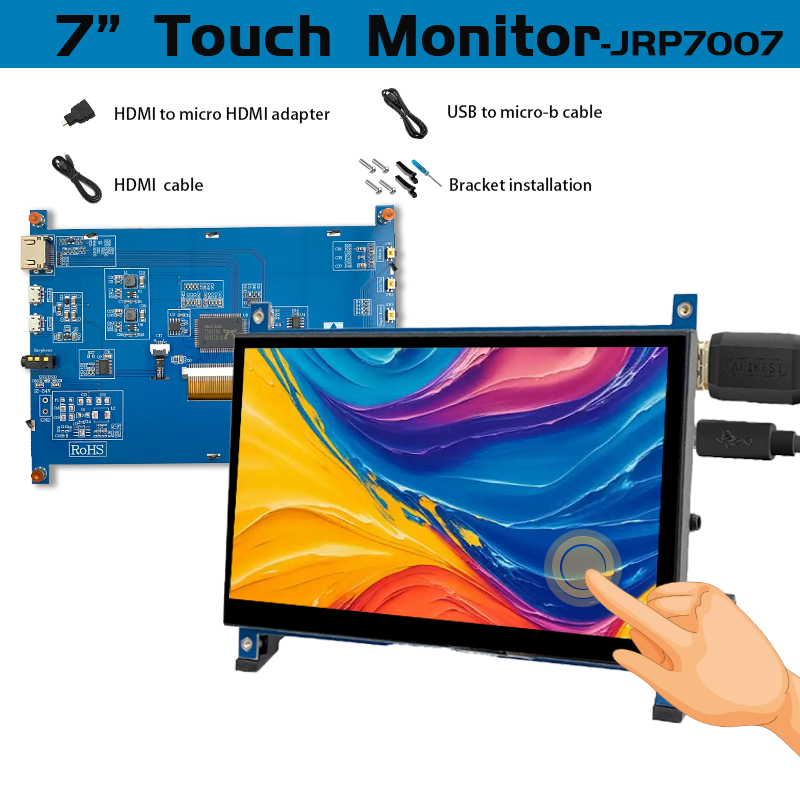 IPS 7 Cal ekran AIDA64 wyświetlacz LCD mini pc dotykowy moduł HDMI 1024x600 dla monitora Raspberry Pi 3 Pi4 monitor pomarańczowy pi