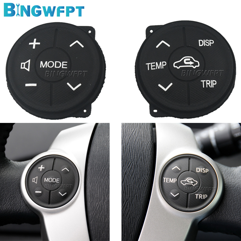 (izquierda + derecha) Panel de Control de interruptor de volante de goma para Toyota Prius C US 2012-2017 Aqua 2014 controlador de botón