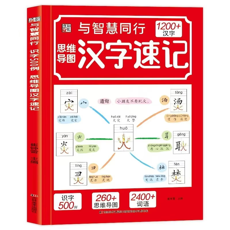 マインドマップ漢字、1200語。 小学生は漢字の部首を認識します Libros Livro