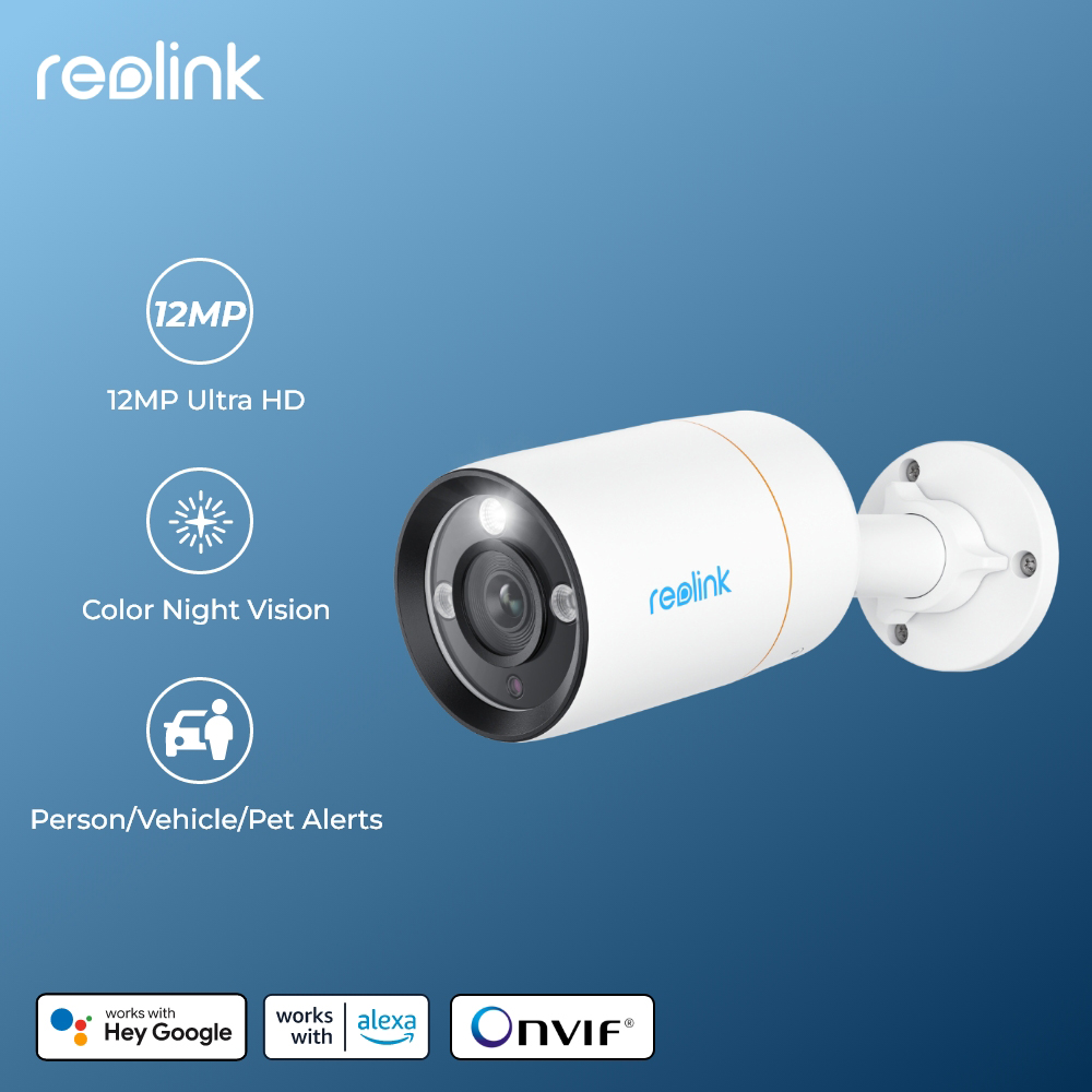 Reolink-cámara IP Ultra HD PoE de 12MP, detección avanzada inteligente y alerta, cámara de seguridad, Audio bidireccional, cámaras de vigilancia tipo bala y domo