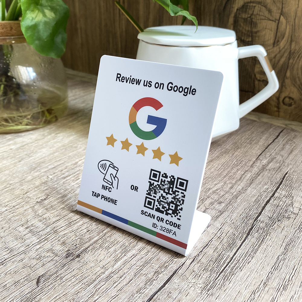 Знак обзора Google NFC Обзор сканирования касания США НА Google Настольная подставка Дисплей для вашего бизнеса Розничный ресторанный магазин