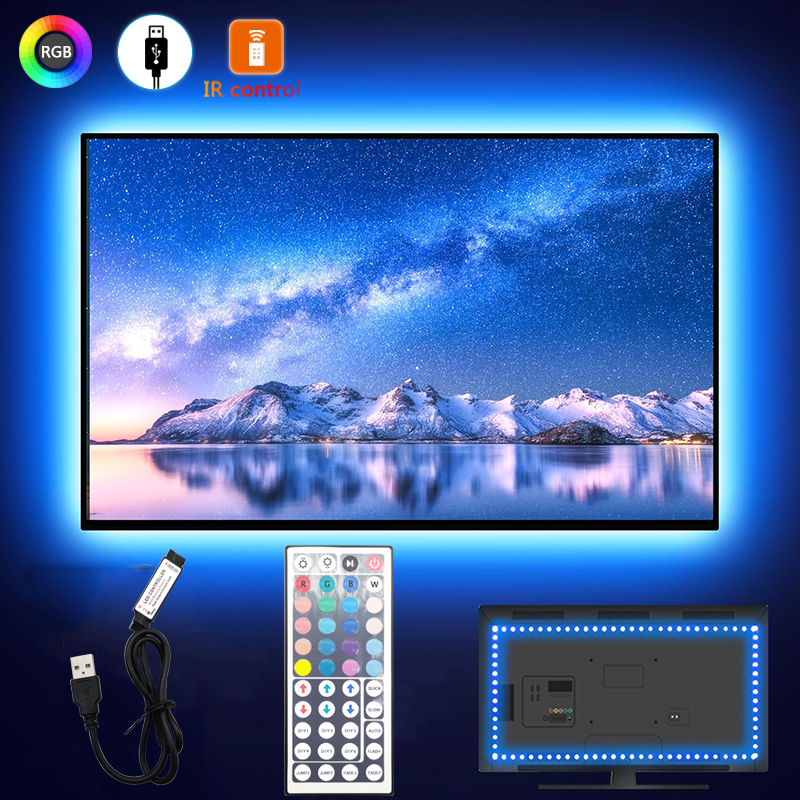 2M 3M 5M 10M Led Strip Lights 44key Remote Control RGB LED Atmosphe Light USB 5V Led Tape for TV Backlight PC Room Party Decor
