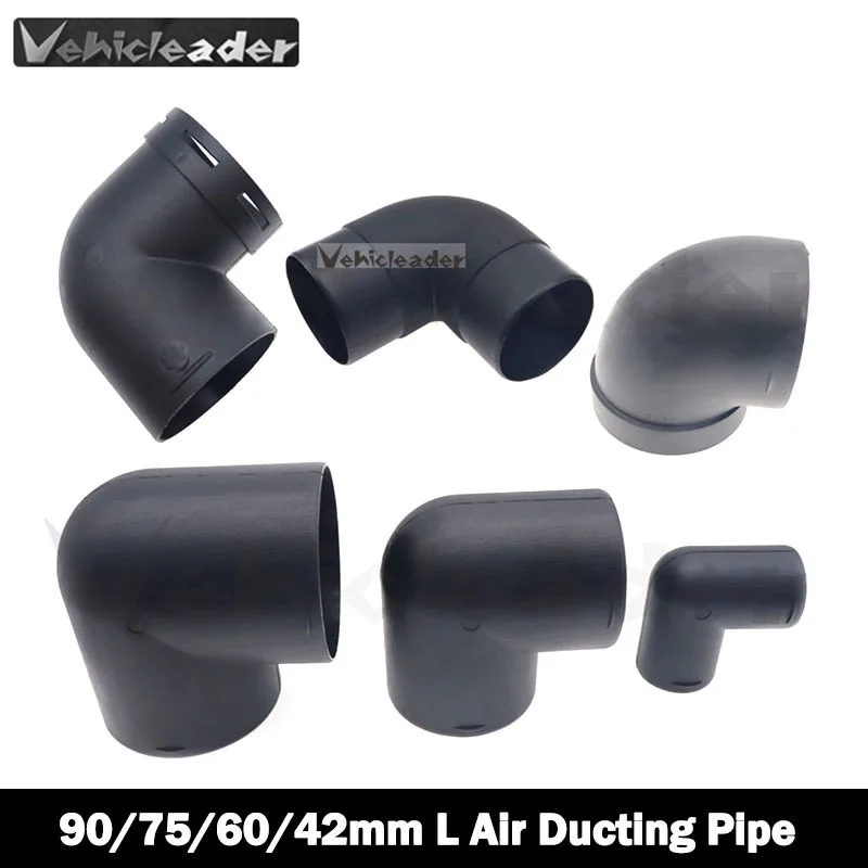 Conector de salida de codo de tubo de aire en forma de L de plástico de 42/60/75/90mm para Webasto Eberspaecher accesorios de calentador de coche de estacionamiento diésel