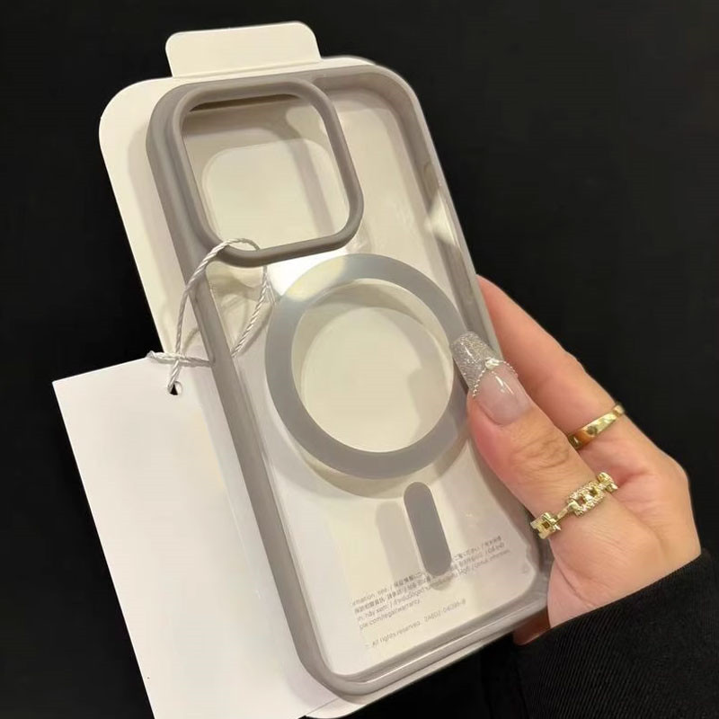 Capa magnética transparente de luxo para iphone 16 15 14 13 12 11 pro max plus para magsafe carga sem fio à prova de choque capa