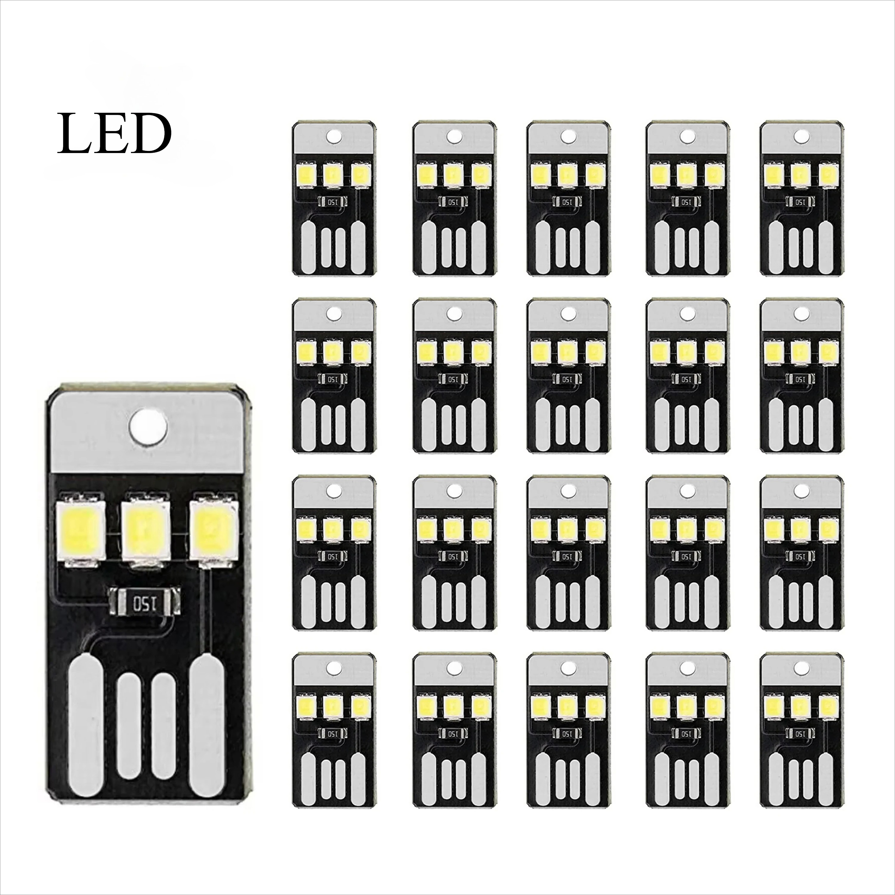 20pack livre lumière Mini éclairage nocturne 2835SMD livre lampe ampoule 5V 0.2W Led Usb lumière pour batterie externe ordinateur portable