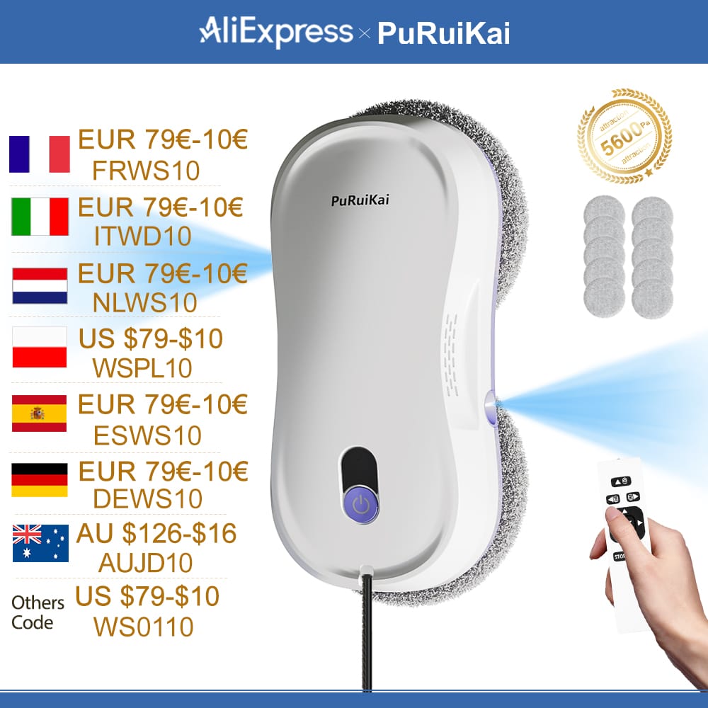 PuPuiKai Home windows automatic water spray cleaning robot vacuum cleaner remote control electric window wiper glass