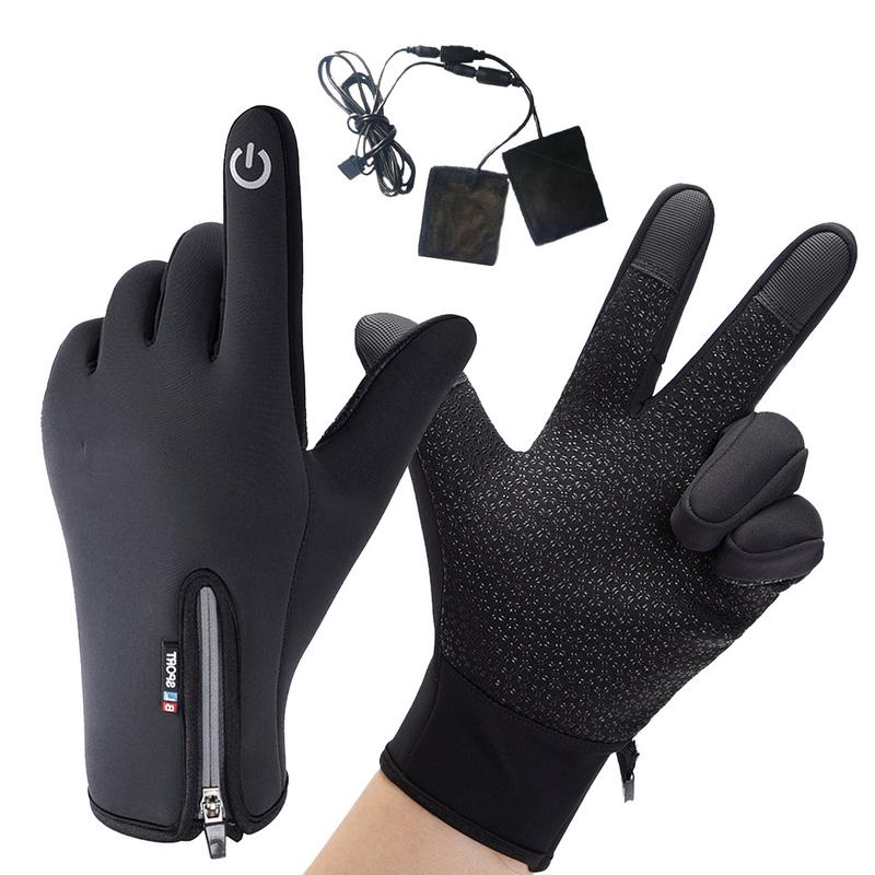 Usb recarregável luvas de aquecimento à prova dwaterproof água luvas de pesca à prova de vento luvas de neve luvas de esqui inverno deve ter para mulheres homens para