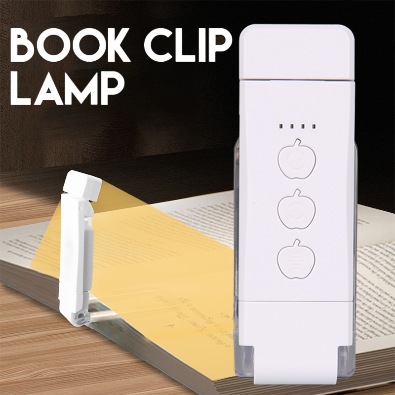 Lampe de livre rechargeable à clipser, lumière de lecture, mini lampe de marque-page LED à luminosité réglable, lampe de chevet portable pour la nuit