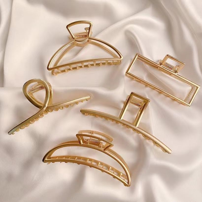 Nuove fermagli per capelli geometrici in metallo Eleganti artigli per capelli color oro per le donne Accessori per capelli per ragazze alla moda con forcina in plastica vintage