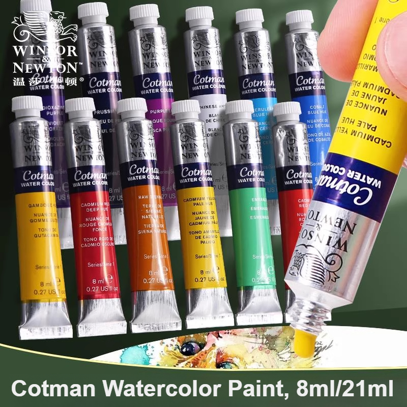 Pintura de acuarela Winsor & Newton Cotman de 8 ml/21 ml, alta calidad, pero asequible, entrega confiable de rendimiento, buena transparencia