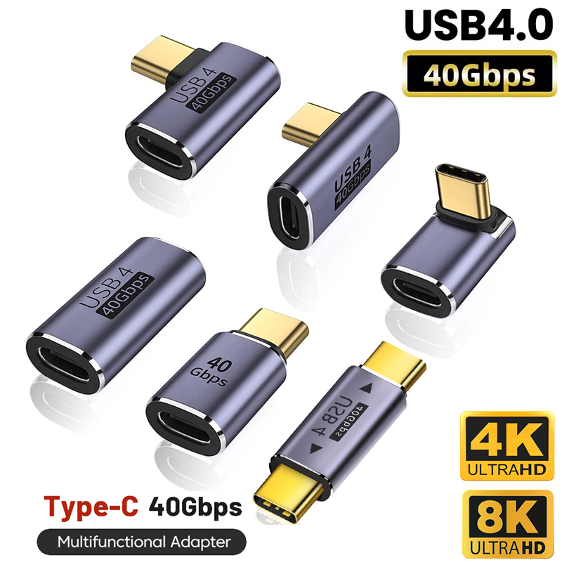 USB4.0 40Gbps OTG C タイプ 90 度アダプタ 100 ワット 5A USB C からタイプ C 高速充電コンバータ USB C データアダプタ Macbook 8K60HZ