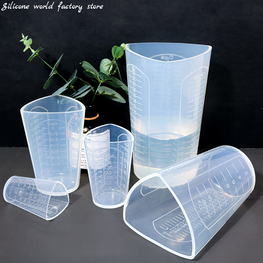 50ML-1000ML Triangolo in Silicone Misurino graduato Contenitore per liquidi Resina epossidica Strumenti per la produzione Accessori Stampi in silicone