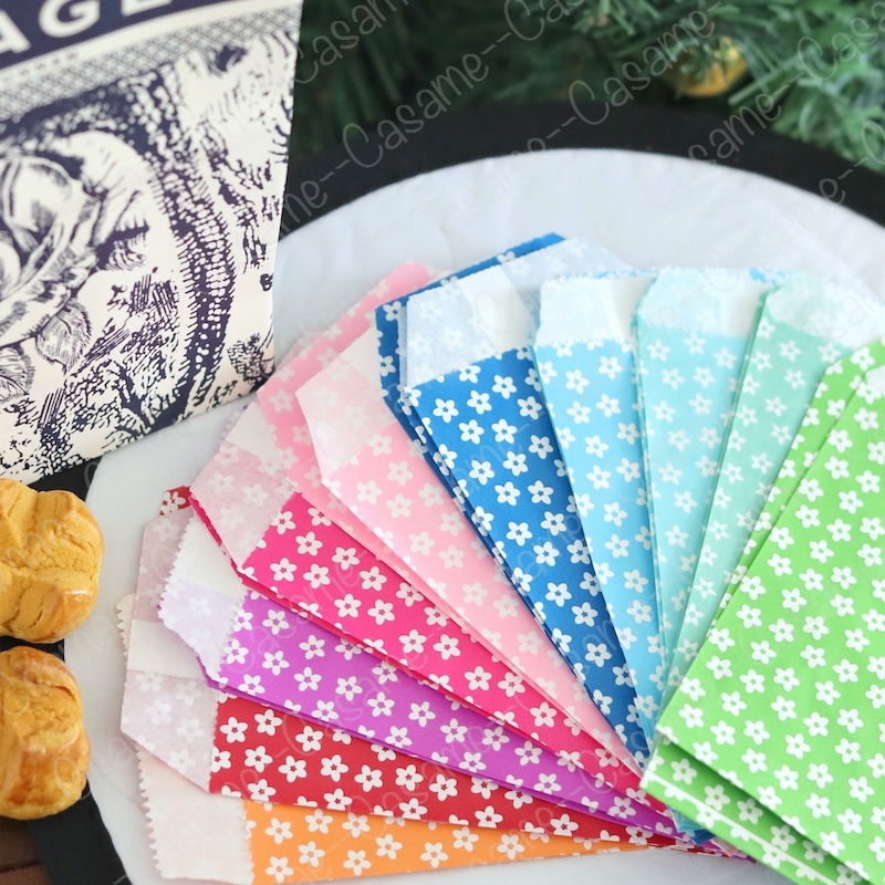 Flower Style Paper Bags - 8x15cm, Decorative Gift Bags for All Occasions Color Pouch Kraft Paper Bags Wedding Party Greeting