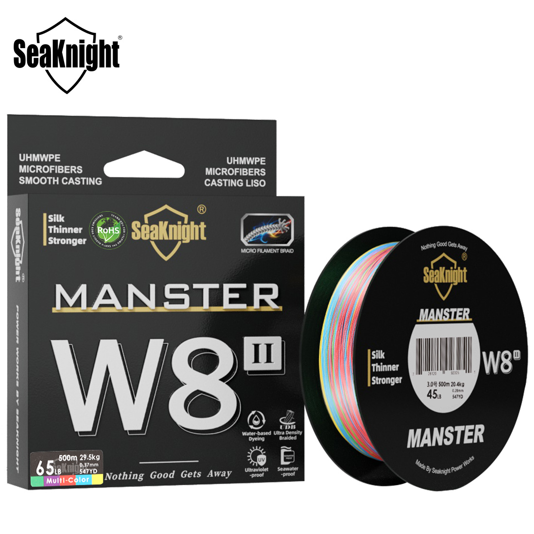SeaKnight Thương Hiệu MONSTER/MANSTER W8 Dây Câu Cá 150M 300M 500M 8 Dây Bện Dây Câu Cá Multifilament dây PE 15 -100LB