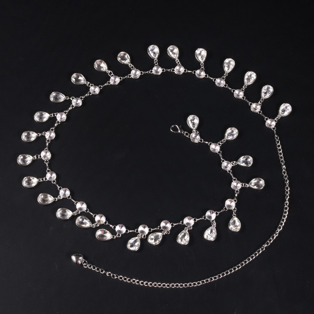 Correntes de Barriga Strass Brilhante com Borla, Corrente de Cristal, Vidro Queda, Dança Sexy do Ventre, Vestido Tendência, Jóia Novo Corpo, 2023