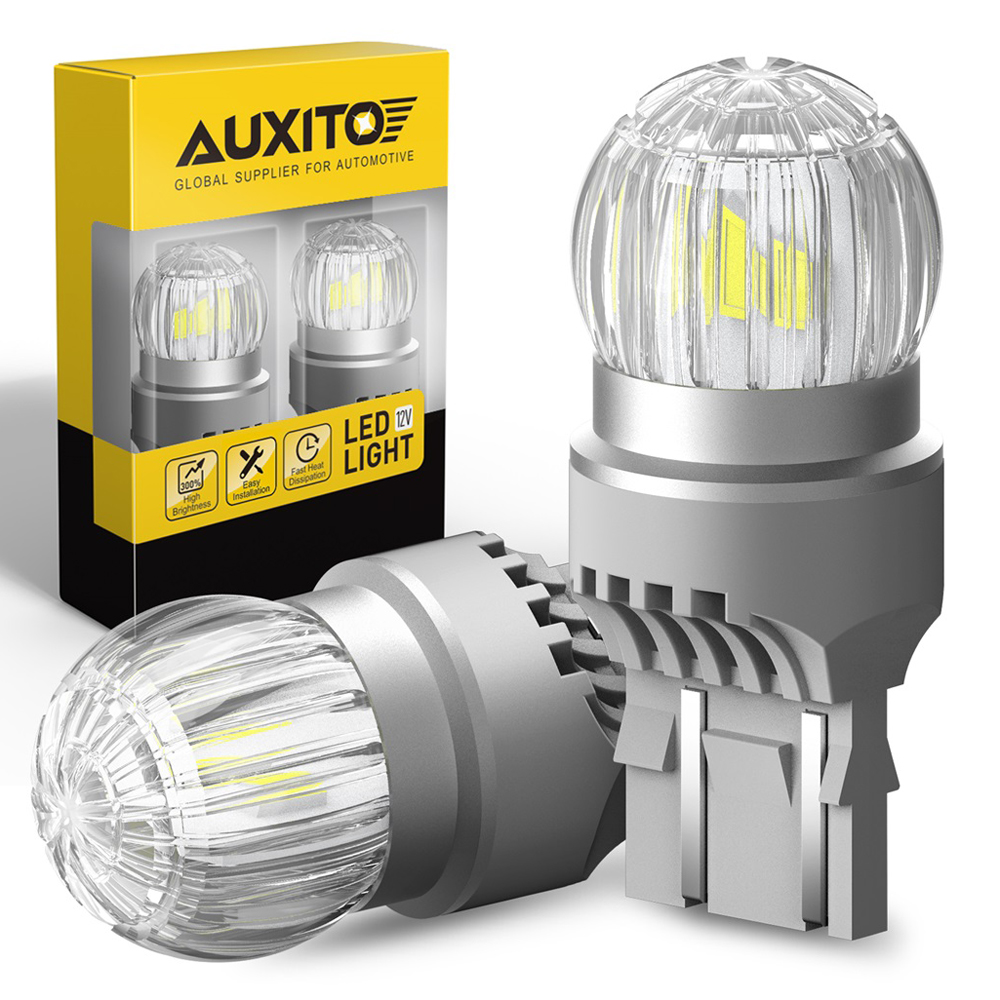 AUXITO 2Pcs W21/Lampu LED Bulb 5W Putih Merah 3030SMD T20 7443 7440 W21W LED Lampu untuk Mobil rem Parkir Lampu Mengemudi DRL Lampu 12V