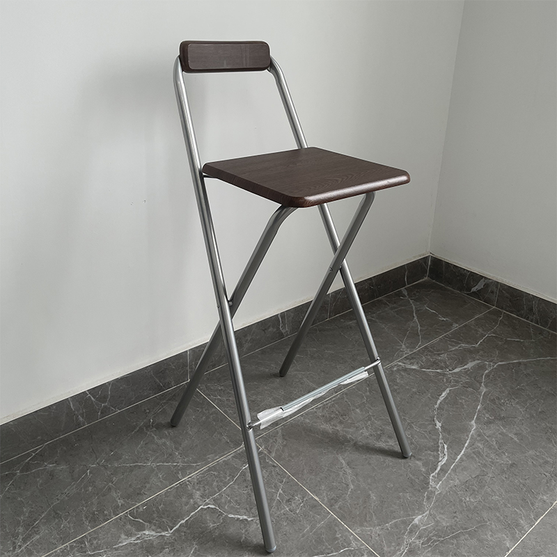 Silla alta plegable, taburete de Bar moderno con respaldo, taburete creativo para mostrador, escritorio de cajero, muebles para el hogar con soporte de carga estable