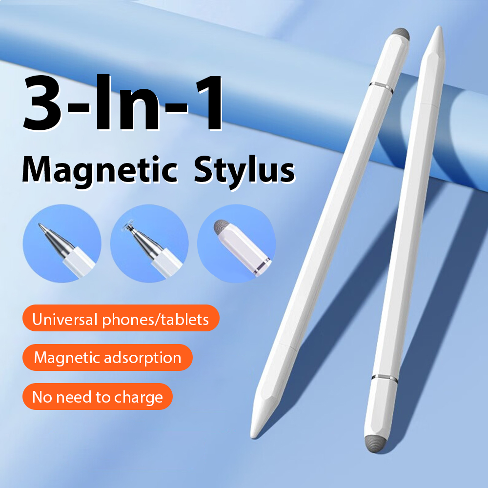 Lápiz óptico Universal magnético 3 en 1 para Android IOS lápiz de pantalla táctil capacitiva para teléfono Pad tableta iPhone iPad lápiz de escritura