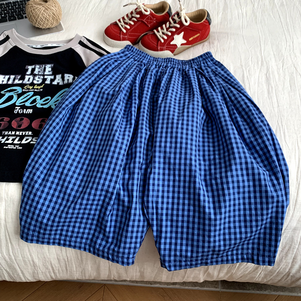 Boys' Pants 2026 Spring and Summer New Children's Wear Korean Style Boys and Girls Light and Cool Loose Plaids Casual Pants