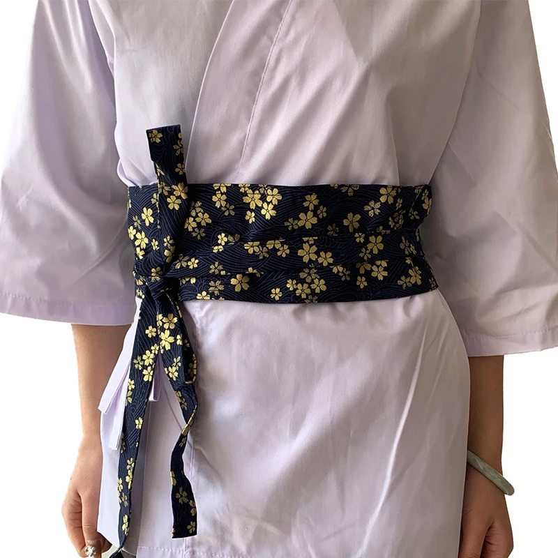 Faja de estilo japonés para restaurante de Sushi chino, cinturón de Chef de camarero, corsé de Kimono Retro, vestido Obi, correas de faja, cinturón Hanfu