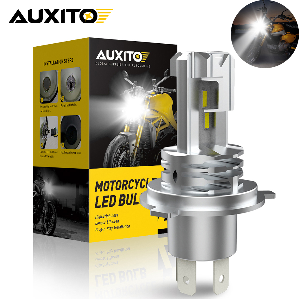 AUXITO H4 HB2 LED lampadina per fari moto CANBUS luci Hi Lo Beam CSP Chip moto 9003 Mini lampada Wireless 6000K 1 pz