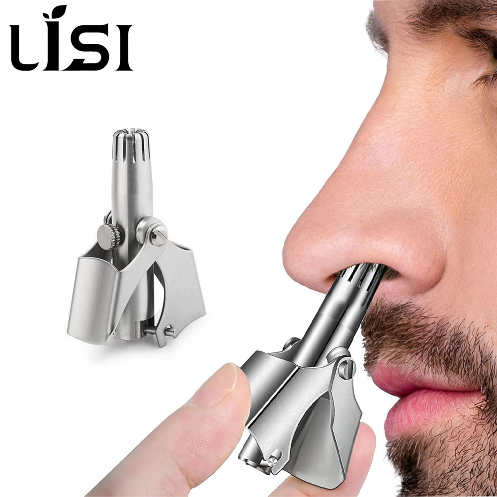 LISI-cortador de pelo de nariz Manual portátil lavable para hombres y mujeres, recortador de pelo de oreja de acero inoxidable resistente al agua con cepillo de limpieza
