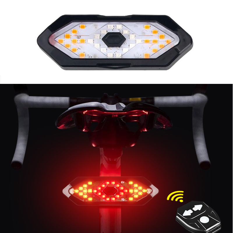 Fietslicht Achter Draadloze afstandsbediening Richtingaanwijzer Fietsachterlicht met richtingaanwijzers Hoorn USB Oplaadbare elektrische scooter