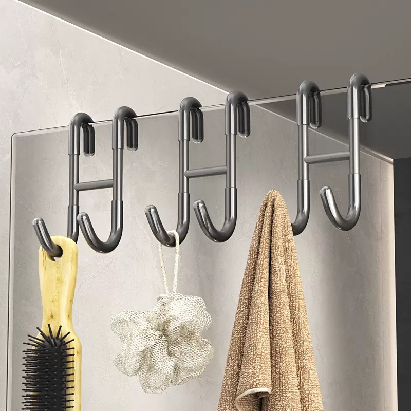 Edelstahl über Glastür Duschtür Rückseite Dusche Handtuchhalter S-Form Badezimmer Bademantel Aufhänger Halter Haken