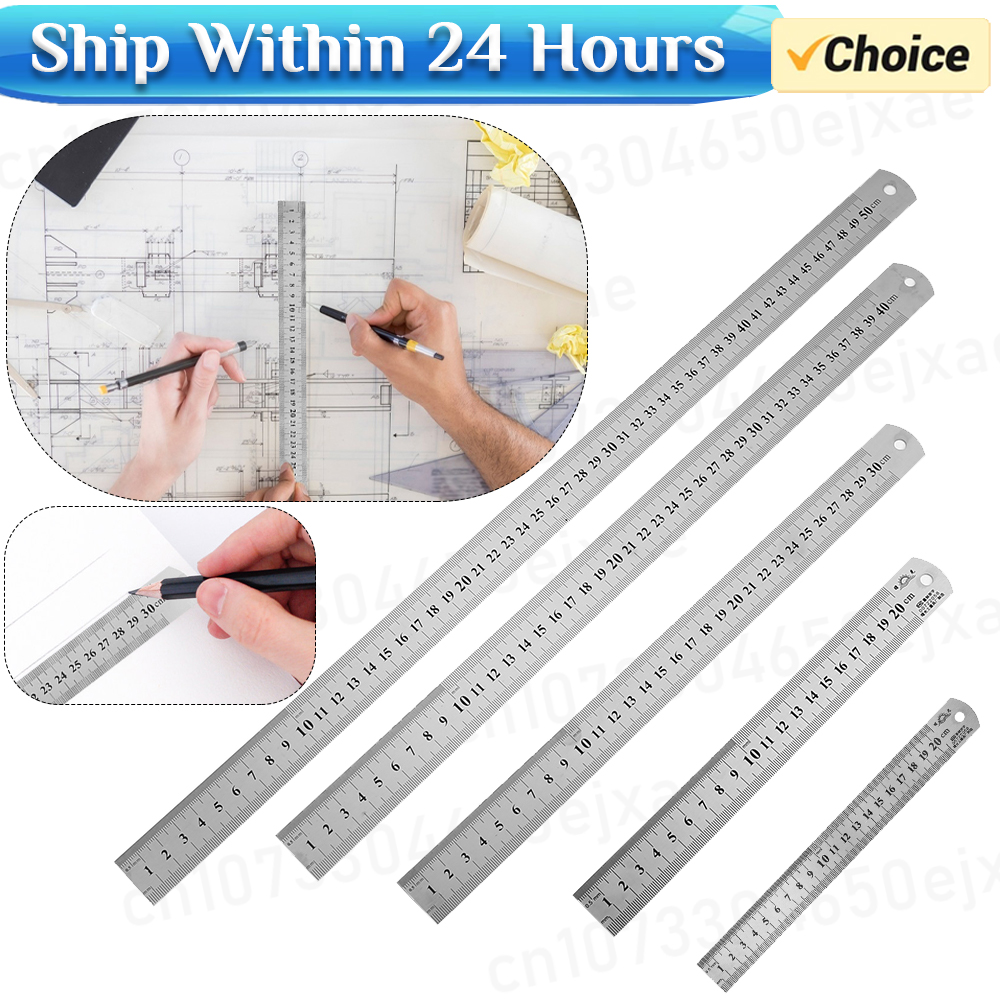 15 cm/20 cm/30 cm/40 cm/50 cm Righello in metallo Righello dritto in acciaio inossidabile Righello di misurazione Precisione Double Sided Misura Righello Strumento