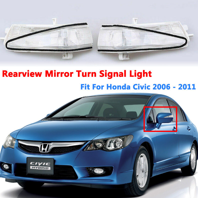 Боковое зеркало заднего вида, светодиодный указатель поворота для Honda Civic Hybrid Sedan FA/FD 8-го поколения 2006-2011, внешние автомобильные аксессуары