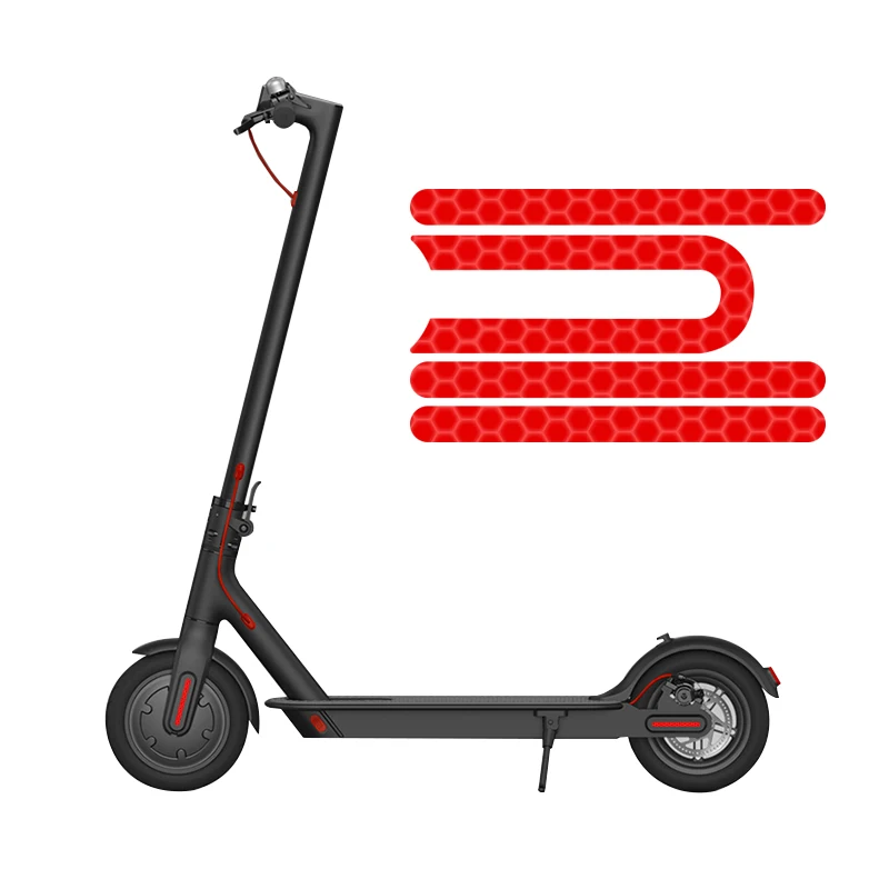 Xiaomi M365/Pro電動スクーター用反射ステッカー,PVC反射板,ボディの視認性を向上,自転車アクセサリー,4個