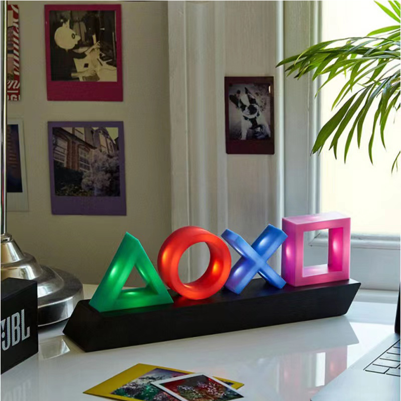 Для PS4/PS5 игровой значок, лампа, знак управления звуком, декоративная лампа, красочная лампа, 2 типа, настольная атмосфера, небольшой ночник