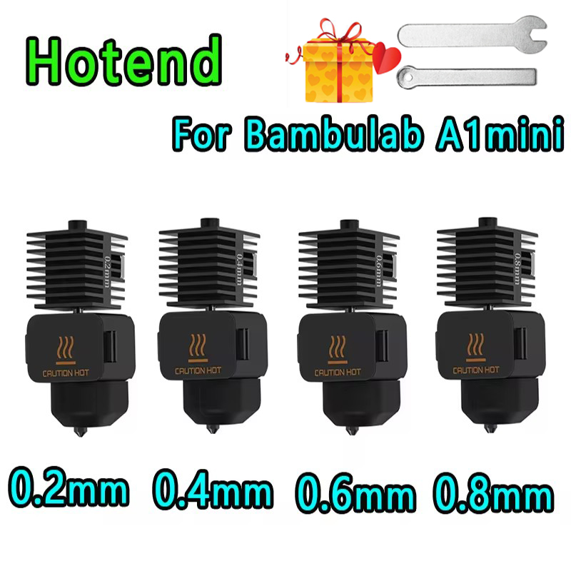 Hotend para Bambu Lab A1 mini montaje Hotend Kit 0,2 0,4 0,6 0,8 MM boquilla reemplazable para impresora 3D Bamboo Lab A1/A1 mini