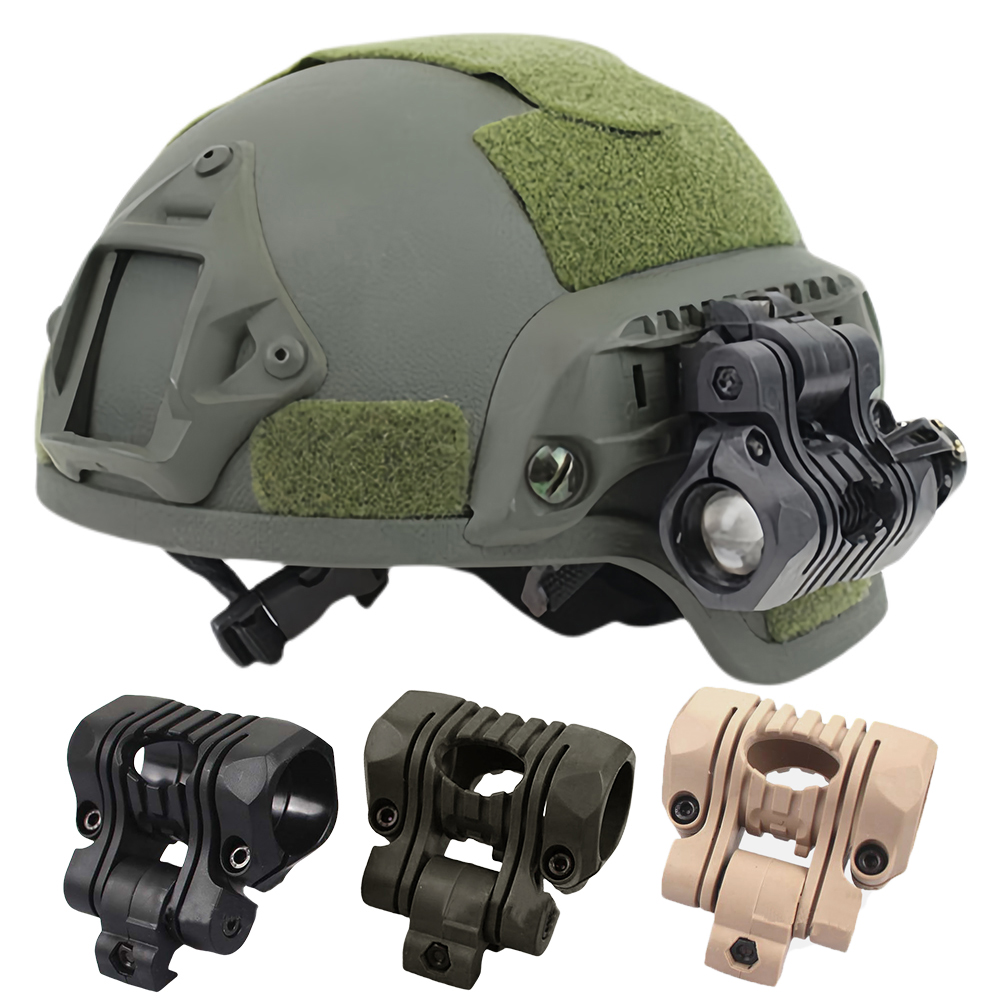 BOOIU Taktische Helm Taschenlampe Halterung 25mm Multi-Winkel Taschenlampe Clip Schnelle Helm Adapter Zubehör Scheinwerfer Halter