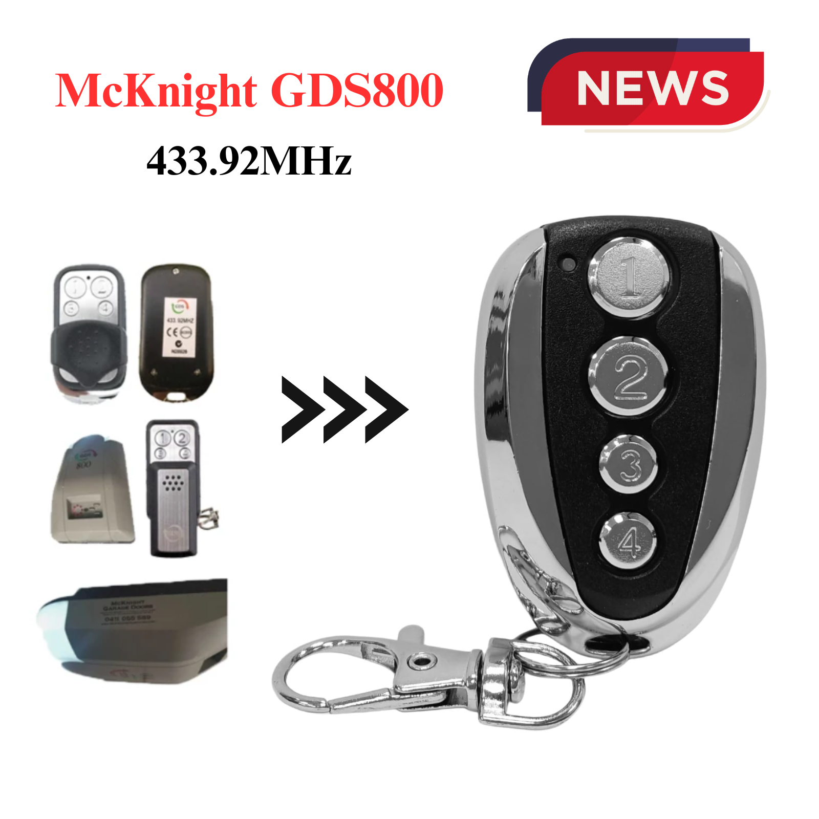 For McKnight GDS800 GDS1000 N28928 GDS Genuine Garage Remote Control 433.92mhz