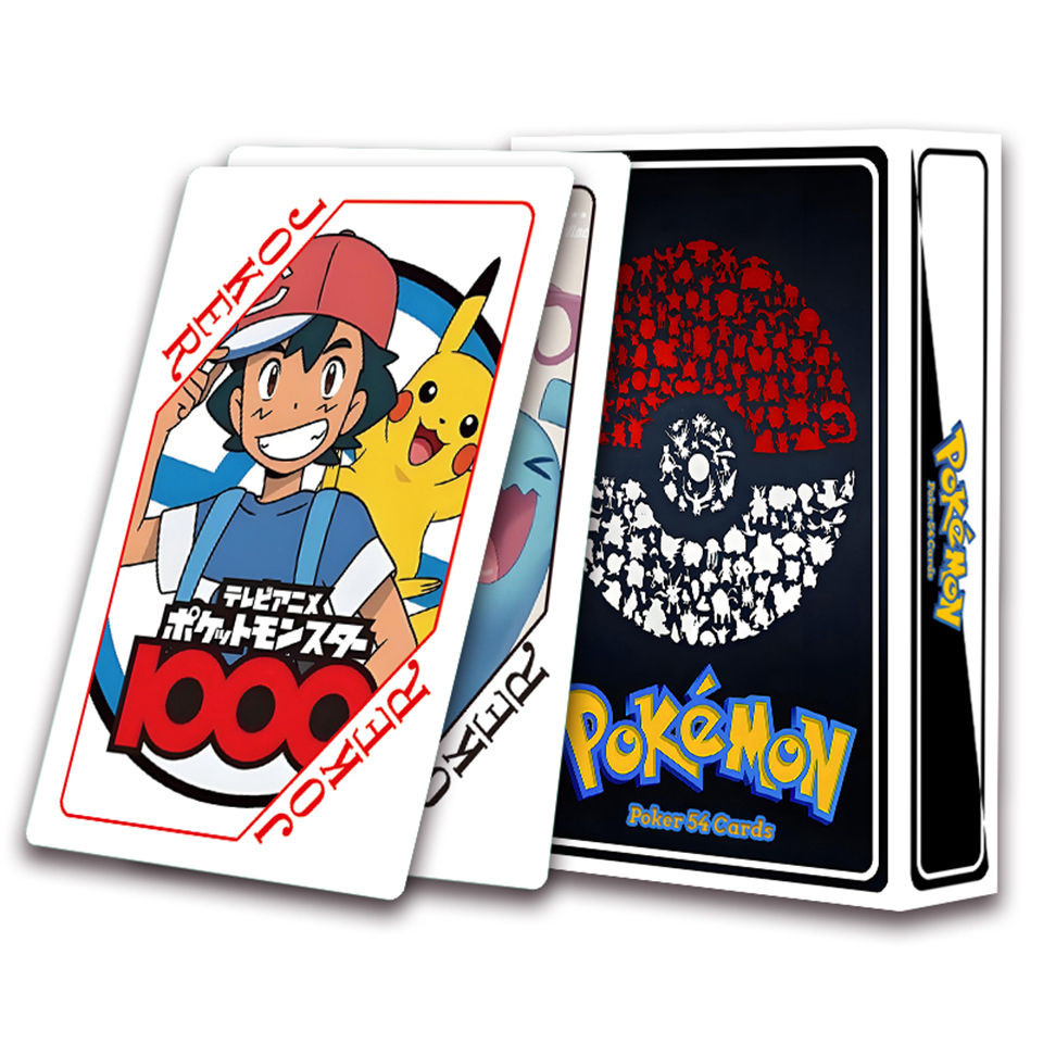 Pokemon โป๊กเกอร์เล่นไพ่เกมกระดานเด็กของเล่นเด็กของเล่นเด็กการ์ดเกมชุดน่ารักการ์ตูน Pikachu Charizard Poke Ball