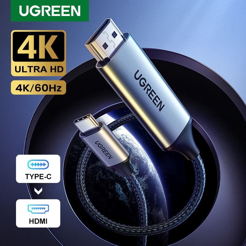UGREEN USB typ C do adaptera HDMI 4K do telewizora kabel USB C do komputera Macbook Pro iPad Pro Samsung Galaxy Pixelbook Xiaomi USB C HDMI
