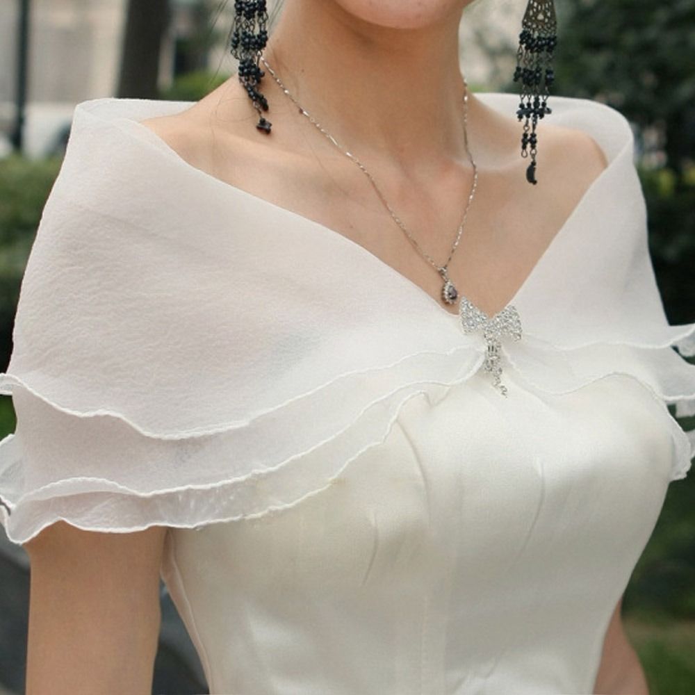 Szal ślubny z odpinanymi ramiączkami Suknia ślubna Szal zakrywający ramię Elegancki ślub Guze