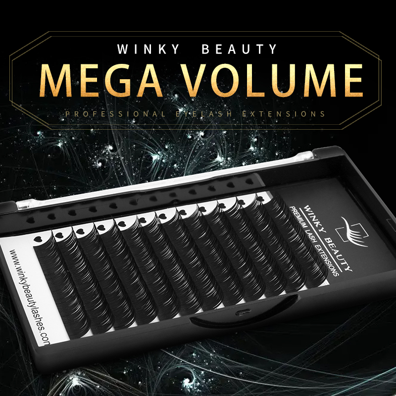 Winky Beauty bulu mata Mink Individual 0.05-0.07 C D Curl Volume Rusia perlengkapan ekstensi bulu mata volume mega