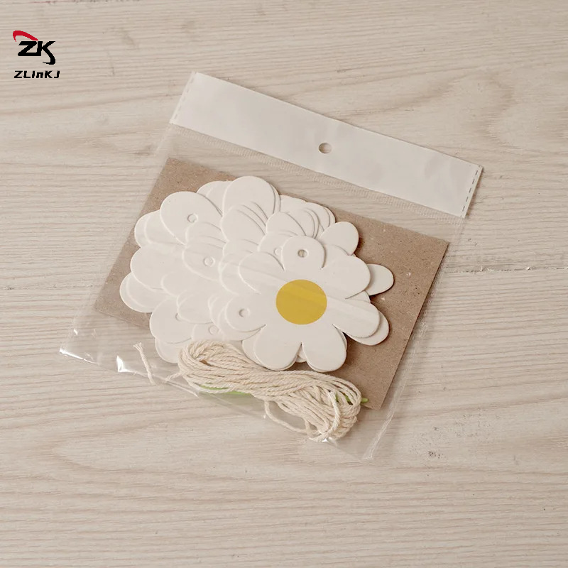 1 conjunto de banner de margaridas, chá de bebê, festa de aniversário, serapilheira, flor branca, guirlanda, confete, bandeira de margarida, festa de casamento, decoração de bunting