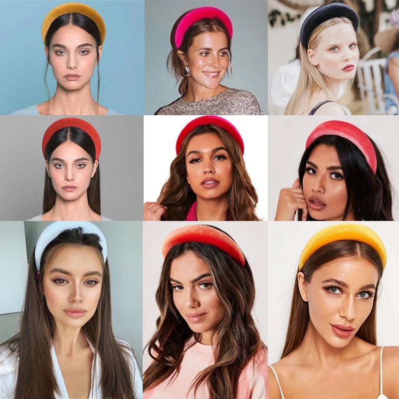 Nieuwe Thicken Gewatteerde Haarbanden Vrouwen Breed Bezel Hoofdbanden Haar Hoepel Meisjes Zijde Spons Antislip Haarband Mode Haaraccessoires
