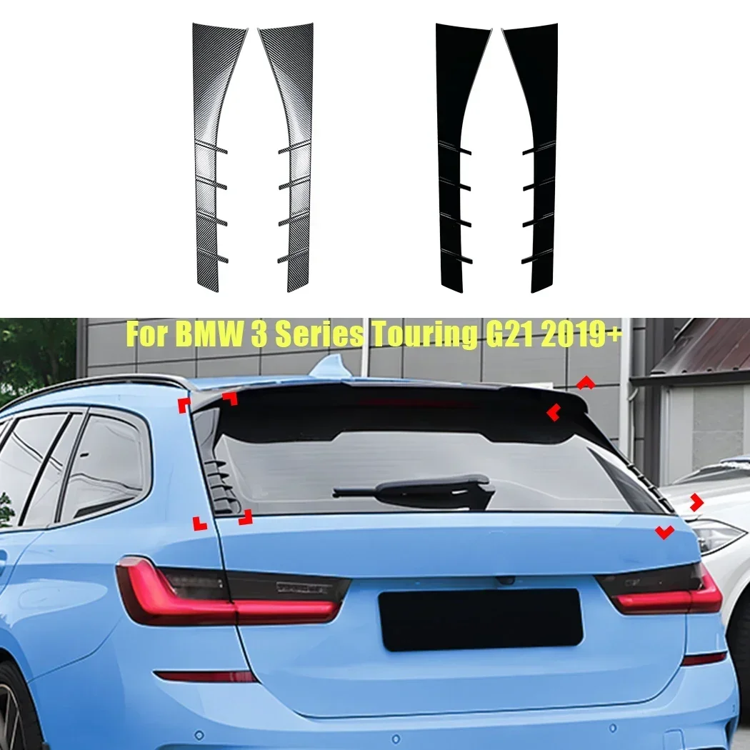 2szt ABS Tylna szyba Boczny spojler Skrzydła Splitter Do BMW serii 3 G21 Touring 2019-2024 Naklejki na boczne skrzydło bagażnika Tuning