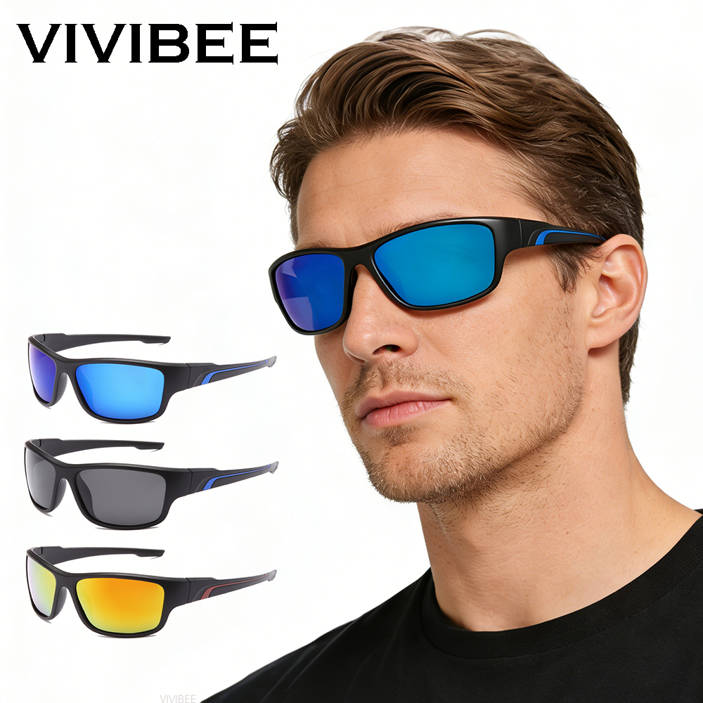 VIVIBEE мужские велосипедные поляризационные солнцезащитные очки спортивные очки велосипеды матовый черный для рыбалки 2026 женские зеркальные синие солнцезащитные очки для верховой езды