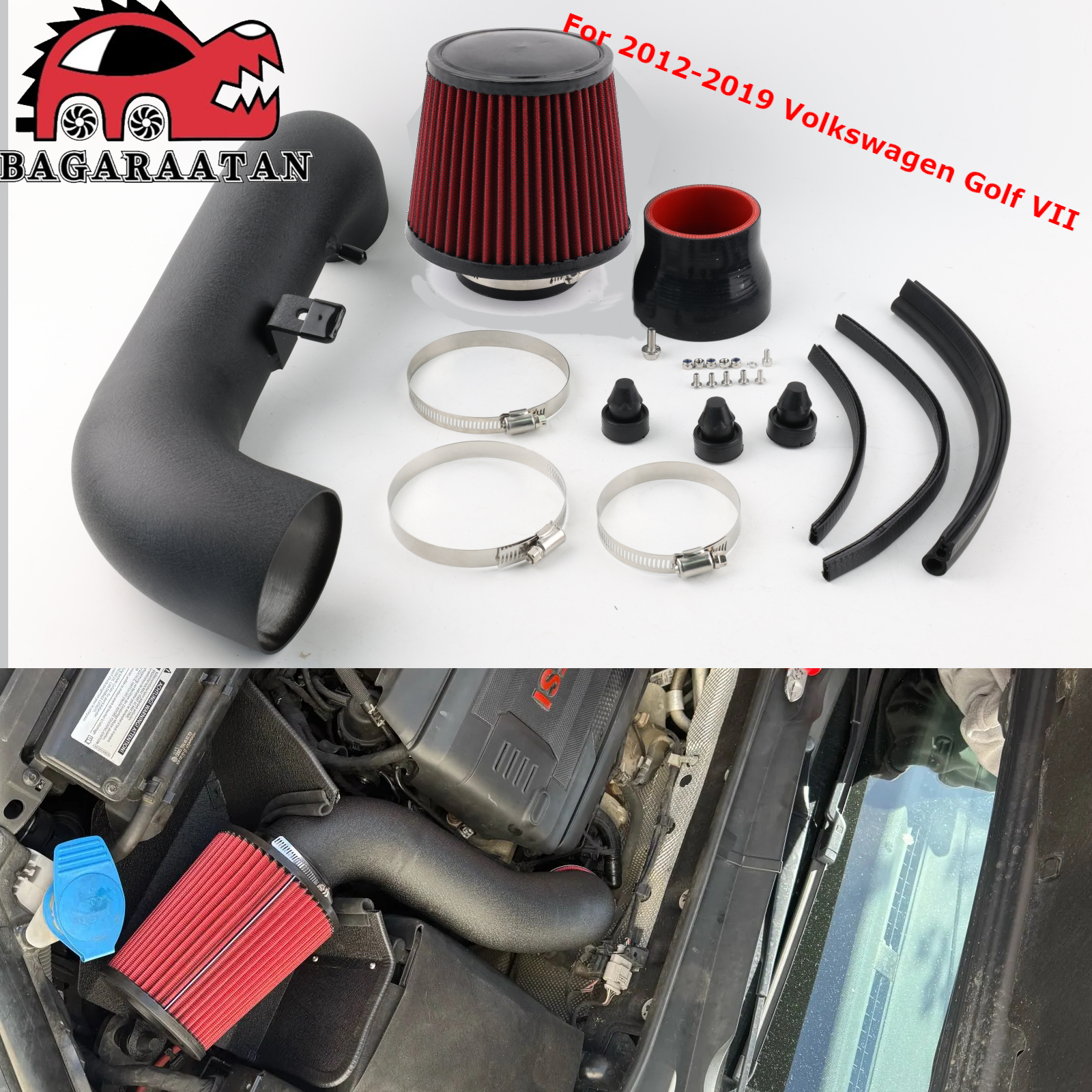 Zestaw wlotu zimnego powietrza do silnika 1.8L/2.0L Turbo z filtrem i osłoną termiczną do Audi A3, VW Golf 7, Passat 2.0T EA888 silnik 3. generacji
